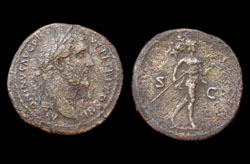 Antoninus Pius, Sestertius, Romulus Reverse
